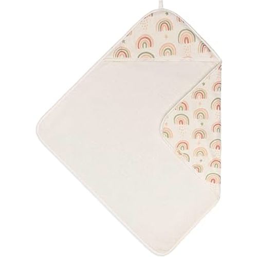 Crane Baby Hooded Towel, 100% Cotton & Terry Cloth Hooded Baby Towels for Boys & Girls, Boho Rainbow, 30" w x 30" h, Hooded Baby Beach Towel, Baby Pool Towel, Baby Bath Towel, Hooded Towels for Baby