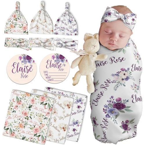 Sweewind Personalized Baby Blankets - Custom Designs for Girls & Boys, (Flowers)