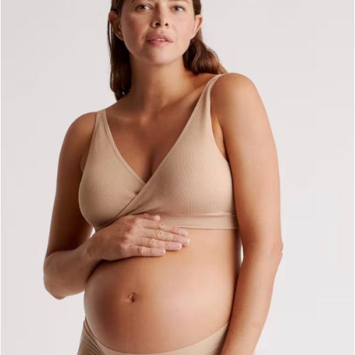 Seamless Crossover Nursing & Lounge Bra (2-pack) in Sand