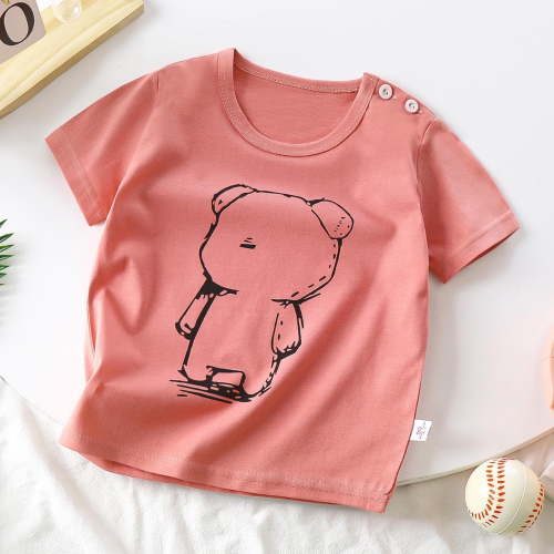 Cethrio Baby Girls T Shirts, Cotton Casual Summer Short Sleeve Graphic Tees Pink Size 6-9 Months
