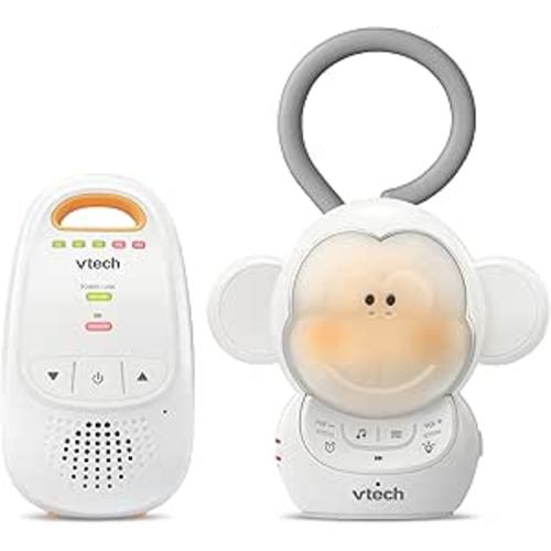 VTech DM1411 Audio Baby Monitor & Portable Soother Dual-Unit Rechargeable Battery, Long Range, Soft-Glow Night Light, Soothing Sounds & Lullabies, Digital Wireless Transmission, Sound Indicator
