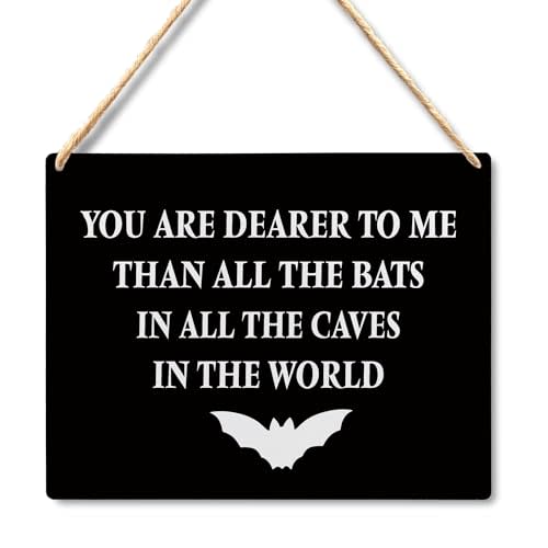 Wall Pediments Halloween Signs,You are Dearer to Me Than All the Bats,Gothic Wall Decor,Witchy Wall Decor,10x8 Inches