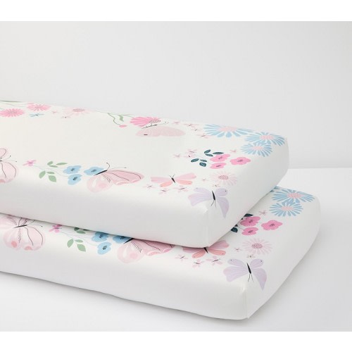 Wildflower Butterfly Picture Perfect Organic Crib Fitted Sheet
