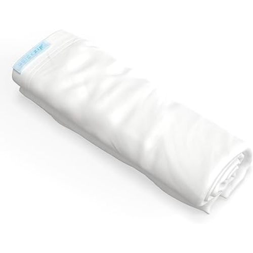 QuickZip Crib Extra Zip-On Sheet (SecureFit Wraparound Base Not Included) - Faster, Safer, Easier Baby Crib Sheets - White 100% Cotton - Fits All Standard Crib Mattresses