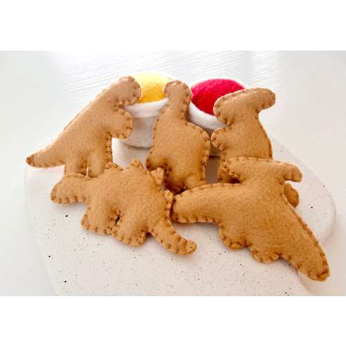 Felt Chicken Nugget Toys, Felt Food Set, Play Food, Play Kitchen, Play Bakery, Play Dinosaur Chicken Nuggets, Toy Ketchup and Mustard (FULL SET)