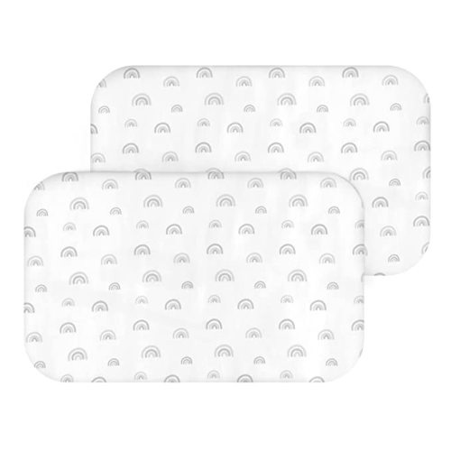 Bassinet Sheet Set 2 Pack Fitted Bassinet Sheets for Baby Boy Girl, Fit for Baby Delight, ANGELBLISS, Mika Micky, Milliard, MiClassic, Dream On Me, Baby Joy Bedside Sleeper, Rainbow