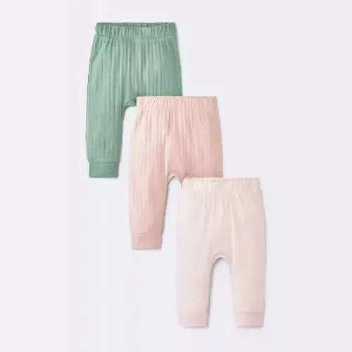 Baby Girls' 3pk Pants - Cloud Island™ Pink 6-9M