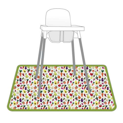 Market Fresh Produce Splash Mat - A Waterproof Catch-All for Highchair Spills and More!