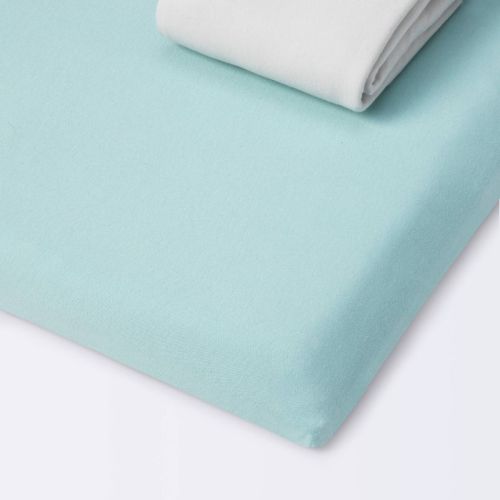 Fitted Play Yard Jersey Sheet - Cloud Island™ - Light Green/Gray - 2pk