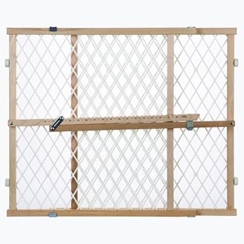 Toddleroo by North States - Diamond Mesh Wooden Baby Gate: Pressure Mounted Baby Gate for Doorways - Adjustable 26.5 to 42 Inches Wide - 23 Inches Tall