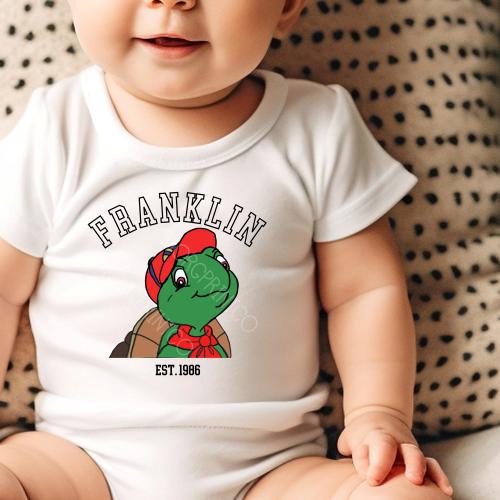 Baby | Franklin the Turtle Baby Onesie | Cute Baby Bodysuit | Book Character Shirt | Baby Shower Gift | Unisex Infant Shirt | Toddler