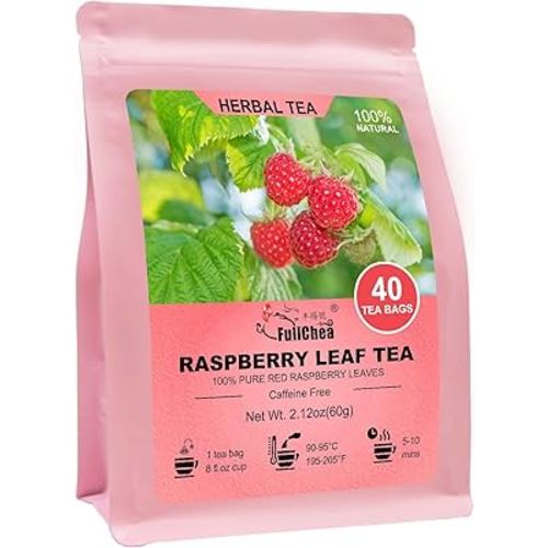 FullChea - Raspberry Leaf Tea Bag, 40 Teabags - Natural Pregnancy Tea - Pure Red Raspberry Leaf Herbal Tea - Non-GMO - Caffeine-free - Help Childbirth & Support Menstrual