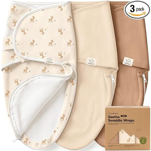Baby Swaddle Sleep Sacks with Zipper - 3-Pack Swaddles for Newborns 0-3 Months, Infant, Baby Girls, Boys, Soft & Durable Newborn Sleep Sack, Easy Diaper Change Swaddling Blanket (Lil Fawn, OS)