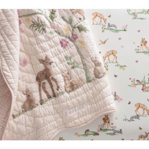 AERIN Fawn Baby Quilt, Cotton, Hand-Quilted | Pottery Barn Kids