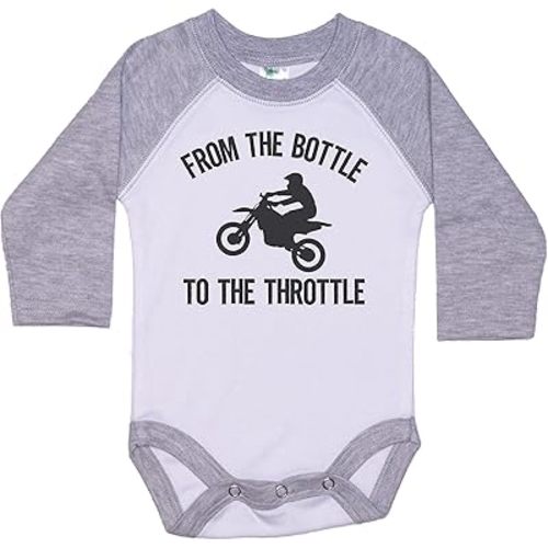 Ebenezer Fire Motocross Onesie/From The Bottle To The Throttle/Baby Dirt Bike Outfit/Raglan