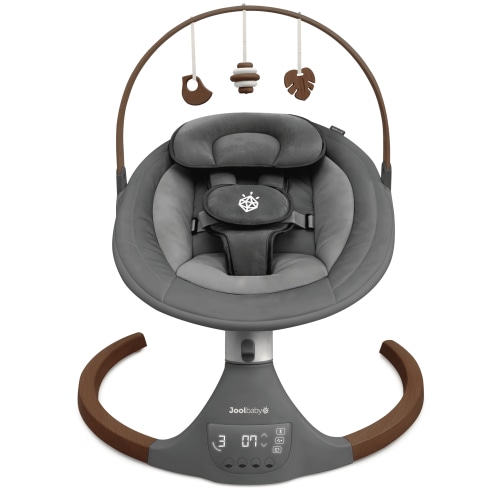 Jool Baby Nova Nature Baby Swing for Newborns – Natural Wood Toys, Electric Motorized Infant Swing, Bluetooth Music