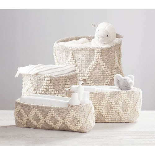 Pottery Barn Kids Metallic Woven Wool Nursery Storage