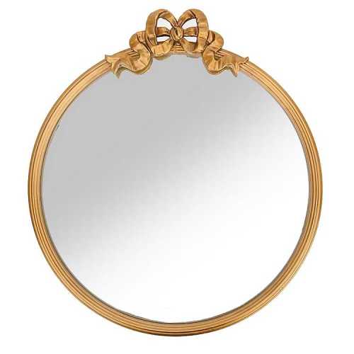Round Gold Bow Abby Wall Mirror | Kirklands Home