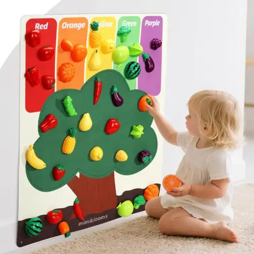 Mimiblooms Play Food Set with Cutting Fruits&Felt Tree Mat, Pretend - TikTok Shop