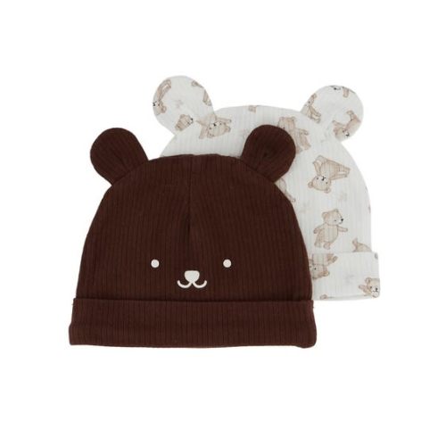 Dark Brown Baby 2Pk Beanie | Best&Less™ Online