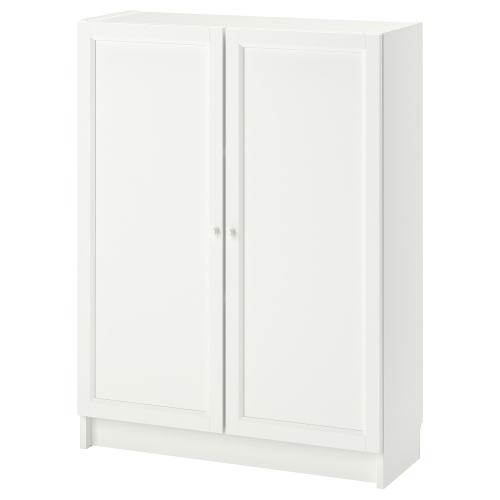 BILLY / OXBERG Bookcase with doors - white 31 1/2x11 3/4x41 3/4 "