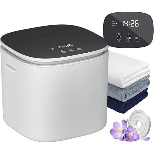 DOACE Towel Warmer Bucket, Medium Size Towel Warmers with Auto Keep Warm, Heat Time 20/40/60 Min Adjustable and Delay Time Up to 24 Hours, Hot Towel Warmer for Bathroom, Ideal Gift for Valentine's Day