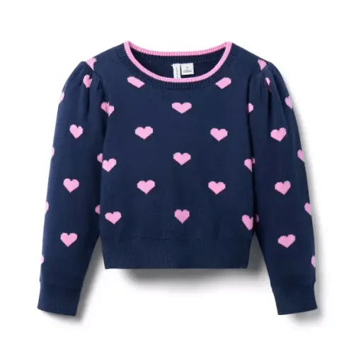 Girl Maritime Navy Heart The Sweetheart Sweater by Janie and Jack