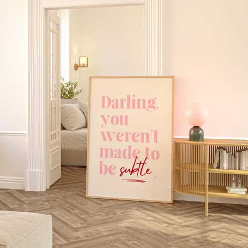 Motivational Girl Power Poster – Feminist Wall Art, Boss Lady Quote, Bold Pink Typography Print, Preppy Digital Wall Decor, Girl Boss Print