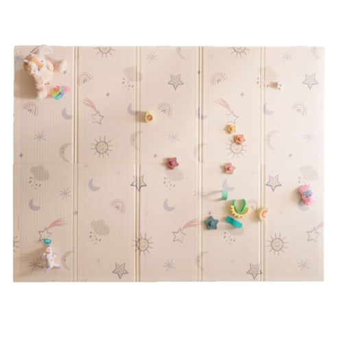 Nuby Reversible Baby Floor Mat, 77" x 58" - Foldable and Lightweight Baby Play Mat for Floor - Easy Storage and Travel - Stars and Sky