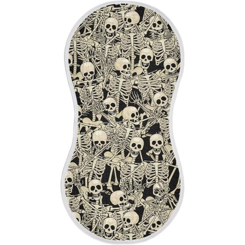 Gothic Skull Skeletons Burp Cloths Baby Boys Girls Absorbent Soft Cotton Burping Cloths Rags 4 Pack