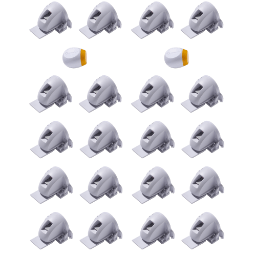 Secure-to-Explore Adhesive Magnetic Locks (20 locks, 2 keys) - White