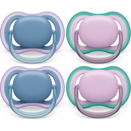 Philips Avent Ultra Air Pacifier 6-18m, Blue Hush/Lush Lilac, 4 pack SCF085/54
