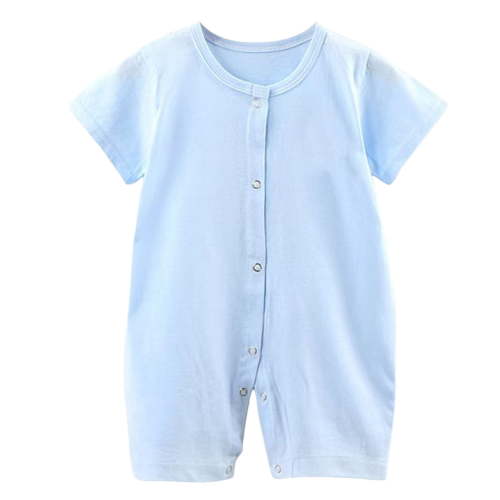 TOWED22 Baby Boys Girls Cotton Rompers Round Neck Short Sleeve Infant Summer Clothes Cute Print Baby Boy Onesie Unisex Newborn Jumpsuits Overalls 3-24 Months(Sky Blue,0-6 M)