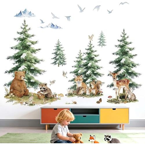 Animal Wall Decals for Nursery: Removable 95%+ No-Residue - Peel and Stick Four-Step Application - Vinyl Wall Stickers for Baby 1-12 Years