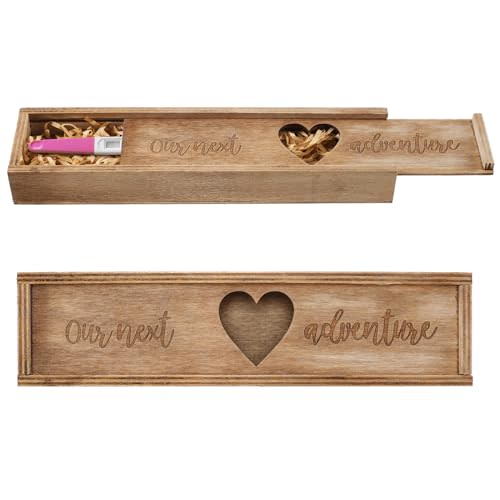 Barydat Pregnancy Test Gifts Box Keepsake Box Wooden,Brown | Pregnancy Announcement for Husband, Baby Reveal Announcement, Surprise Idea Test Holder Baby Souvenir Dad Grandma Grandparent