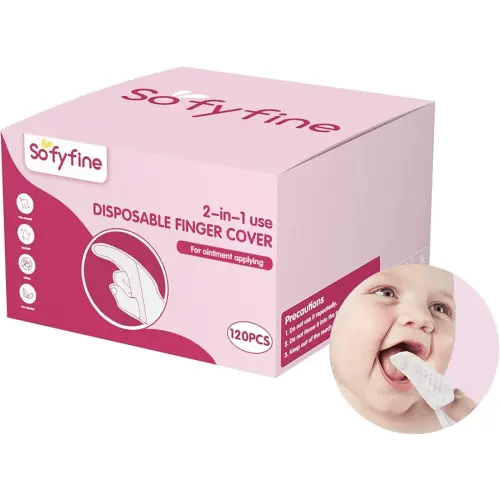 120 PCS Baby Tongue Cleaner for Newborn, Oral Finger Dry Wipes for Infant, Disposable Toddler Mouth Toothbrush for 0-24 Months