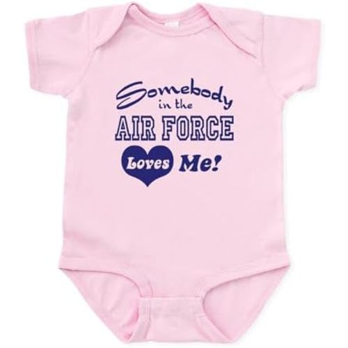 CafePress Somebody in The Air Force Loves Me Infant Bodysuit Cute Infant Bodysuit Baby Romper