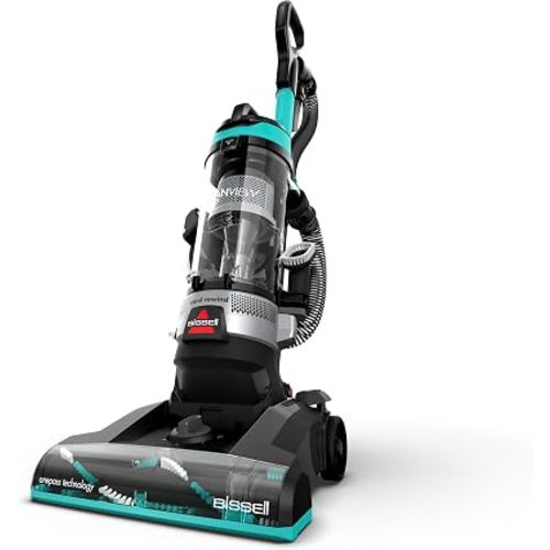 Bissell 2254 CleanView Swivel Rewind Pet Upright Bagless Vacuum, Automatic Cord Rewind, Swivel Steering, Powerful Pet Hair Pickup, Specialized Pet Tools, Large Capacity Dirt Tank, Teal