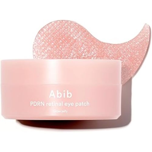 Abib PDRN Retinal Eye Patches for Rejuvenating & Puffy Eyes with Glow Jelly, Niacinamide, 60 Count, Korean Skin Care