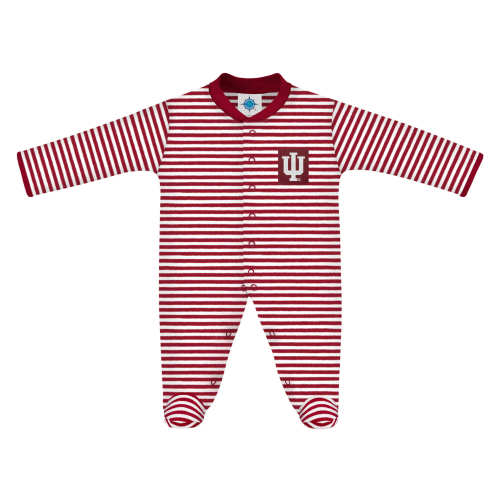 Indiana Hoosiers Striped Footed Romper | College Baby
