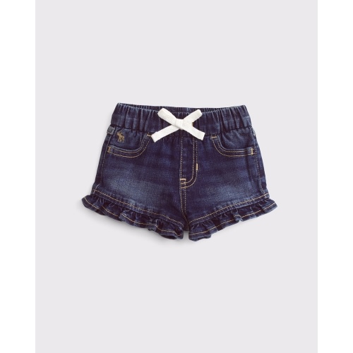 baby embroidered ruffle denim shorts