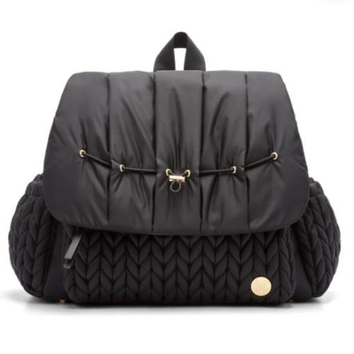 Levy Stylish Diaper Backpack - Black Herringbone