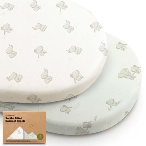 KeaBabies Organic Bassinet Sheet for Baby Girls, Boys, 2-Pack Soothe Bassinet Fitted Sheets, Bedside Bassinet Mattress Sheet (Elly)