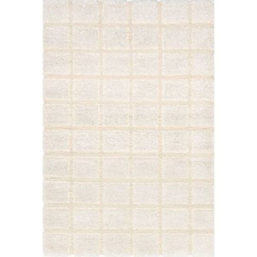 Nuloom Christabel Checkered High-Low Shag Indoor Area Rug, 4' x 6', Cream