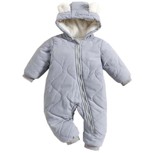 WIBACKER 3-24M Infant Hooded Thick Romper Long Sleeve Zipper Fleece Warm Winter Coat for Baby Toddler Boys Girls