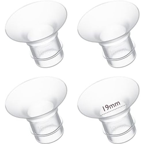 Momcozy Flange Insert 19mm Compatible with 24mm Flange/Shield of Most Pumps, Insert for Breast Pump Replacement Accessories, 4PCS 19mm