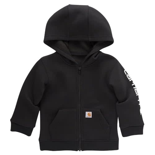 Carhartt Kid's CP8675 Long-Sleeve Full-Zip Logo Sweatshirt - Boys