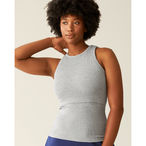 Ribbed Bamboo Racerback Nursing Tank | Grey Heather - Kindred Bravely