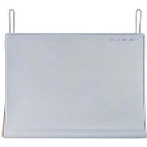 The Table Tyke Table Tyke Placemat XL Silicone Baby Placemat with Teething Edge Bumper - Waterproof Toddler Table Mat for Eating, BPA Free, Dishwasher Safe (Grey)