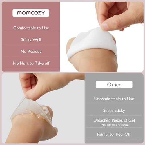 Momcozy Soothing Gel Pads, Instant & Long Cooling Relief for Sore Nipples, Made Without BPA, Hydrogel Pads with Lanolin for Breastfeeding, 6 Count